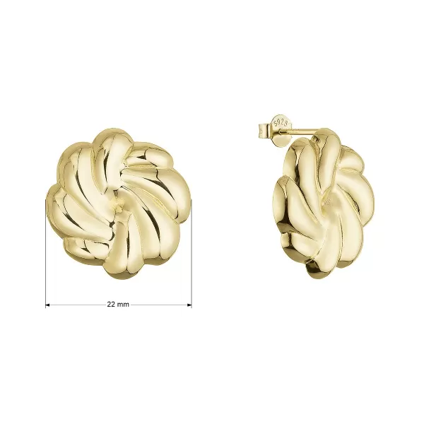 Pozlacené stříbrné náušnice velký květ 61127