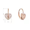 Pozlacené stříbrné náušnice srdíčka 11715.1 rose gold