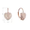 Pozlacené stříbrné náušnice třpytivé srdce 11714.1 rose gold