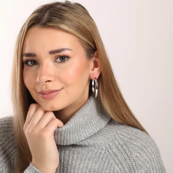 Stříbrné náušnice kruhy 61068