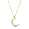 Pozlacený náhrdelník půlměsíc se zirkony 12176.1