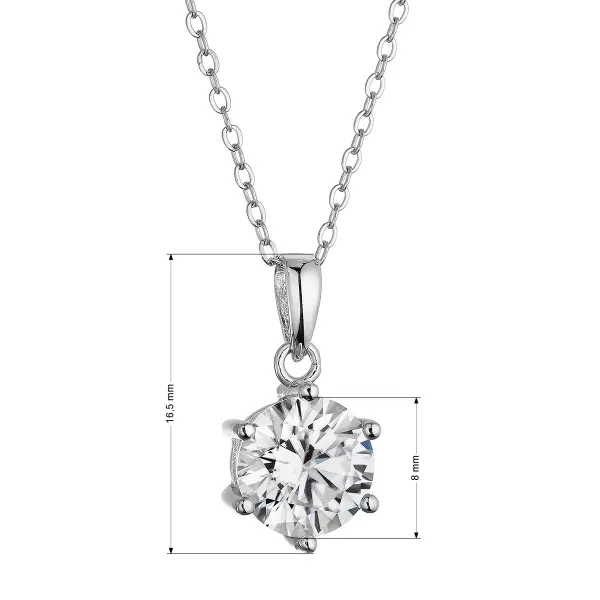 Stříbrný náhrdelník MIA 12M00004 moissanite