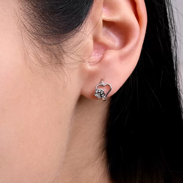 Stříbrné náušnice kruhy s tlapkami 11758.1