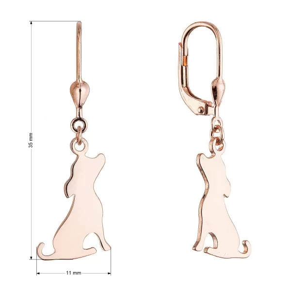 Pozlacené stříbrné náušnice psi 61130 rose gold