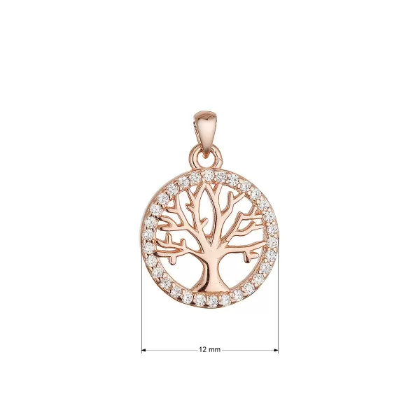 Pozlacený růžový přívěsek strom života 14052.1