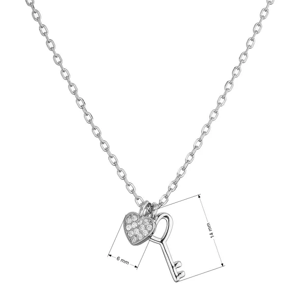 Stříbrný náhrdelník klíč k srdci 12129.1