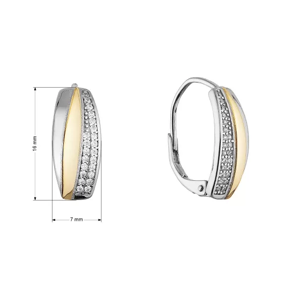 Stříbrné dvoubarevné náušnice 11677.1