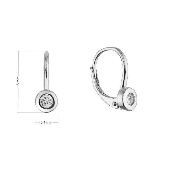 Stříbrné náušnice kulaté se zirkonem 11616.1