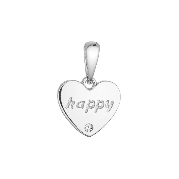 Stříbrný přívěsek srdíčko "happy" 14061.1