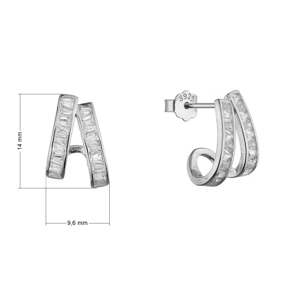 Stříbrné náušnice se zirkony 11772.1