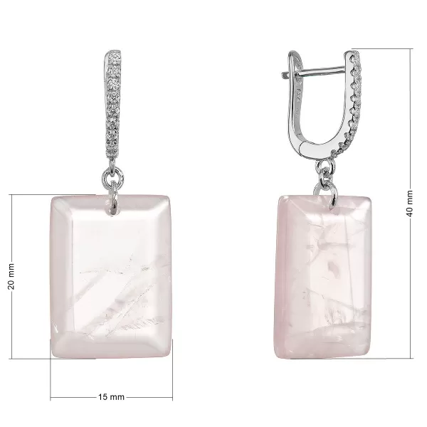 Stříbrné náušnice s pravým růženínem 11743.3