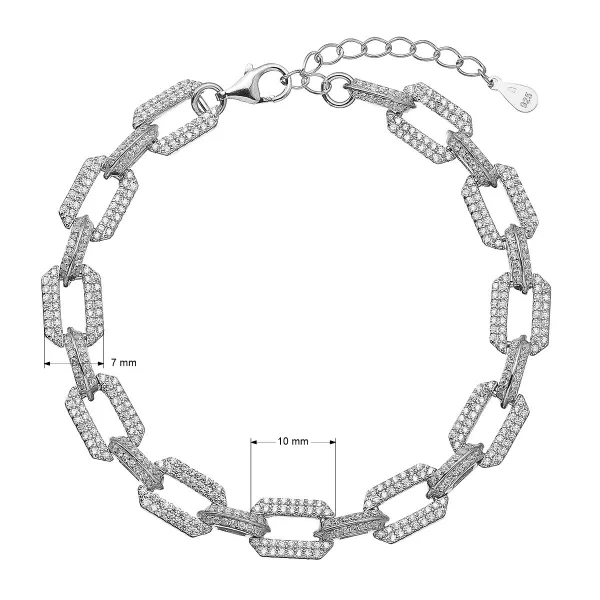 Stříbrný náramek očka se zirkony 13084.1