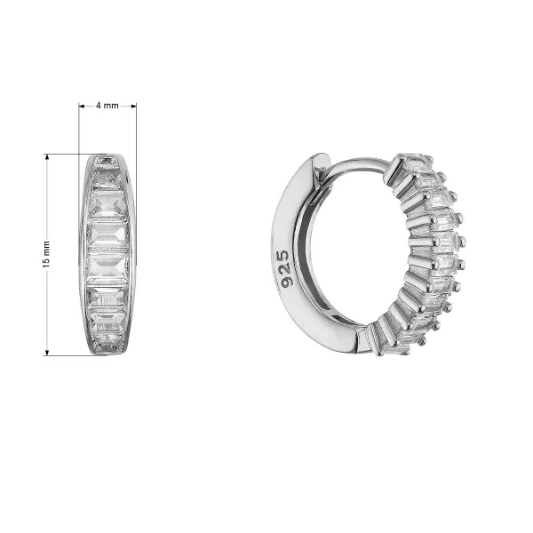 Stříbrné zdobené kruhy se zirkony 11767.1