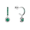 Stříbrné náušnice se zelenými zirkony 11794.3 emerald