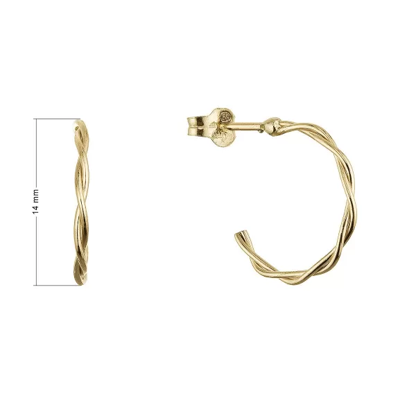 Zlaté 14 karátové náušnice zapletené kruhy 91A00086