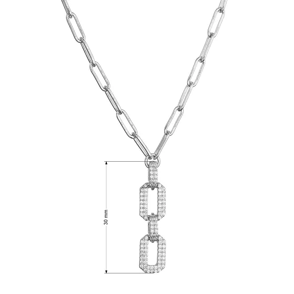 Stříbrný náhrdelník očka se zirkony 12141.1