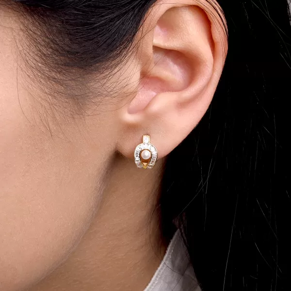 Pozlacené kroužky s perličkou 11807.1