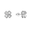 Stříbrné náušnice perleťové čtyřlístky 11800.1