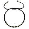 Kabbalah náramek černý se zlatými ozdobnými kuličkami 93T00102 black