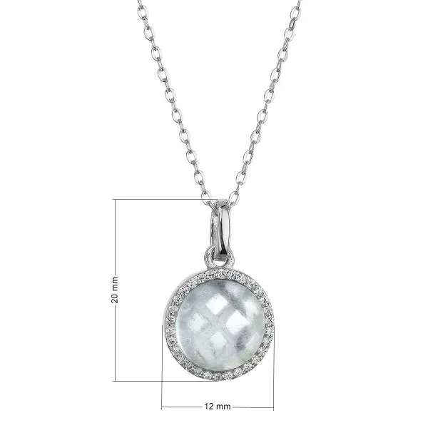 Stříbrný náhrdelník s pravým akvamarínem 12157.3