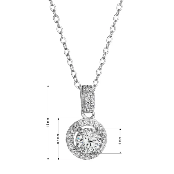 Stříbrný náhrdelník AURORA 12M00001 moissanite
