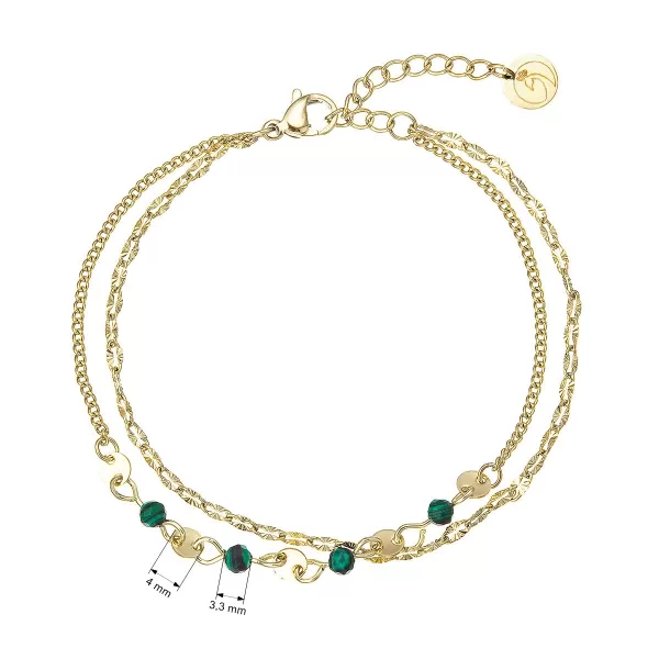 Náramek ocelový s africkým malachitem 43075.3