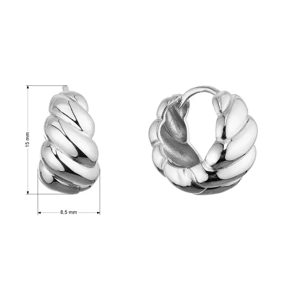 Stříbrné náušnice kruhy CROISSANT 61080