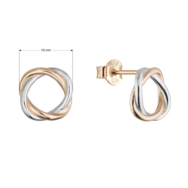 Stříbrné dvoubarevné náušnice kroužky 61146
