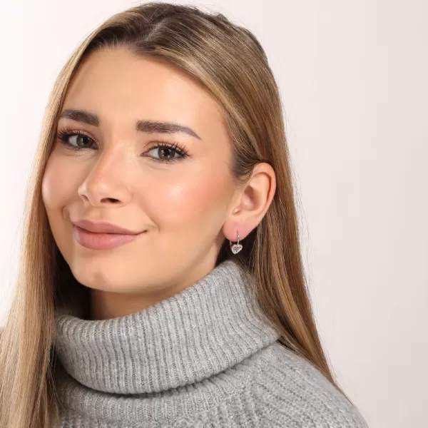 Stříbrné náušnice srdíčka 11715.1