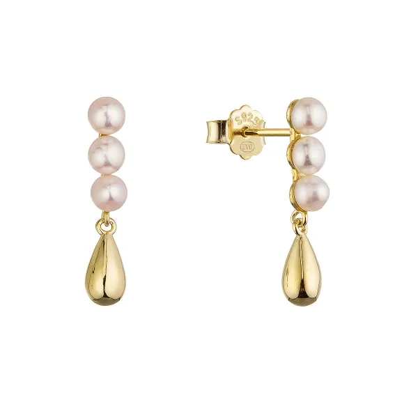 Pozlacené náušnice s říčními perlami 21123.1