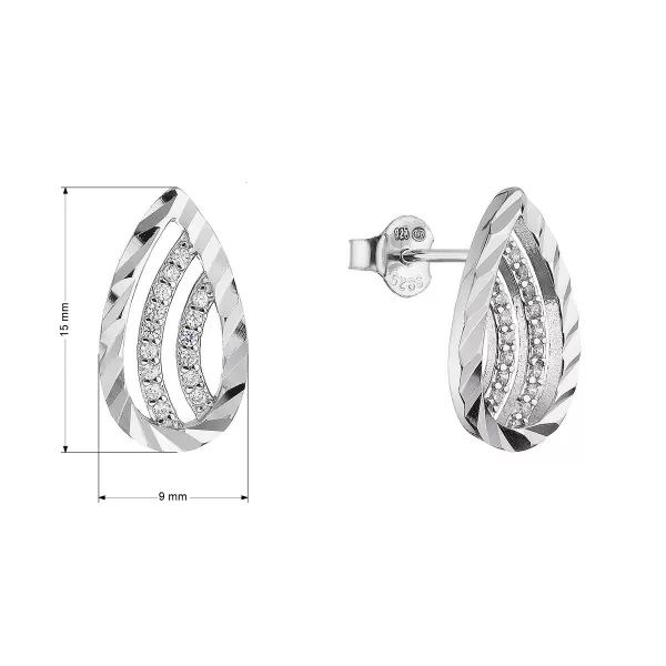 Stříbrné náušnice slzy 11695.1