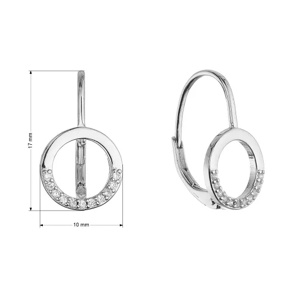 Stříbrné náušnice kulaté se zirkony 11700.1 crystal