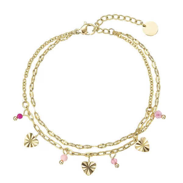 Náramek ocelový s jahodovým křemenem 43071.3