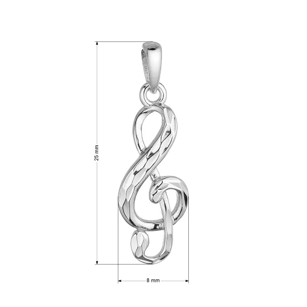 Stříbrný přívěsek houslový klíč 64033