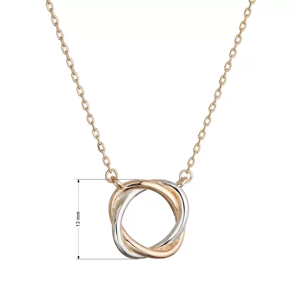 Stříbrný náhrdelník dvoubarevný 62052