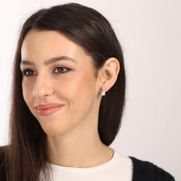 Stříbrné náušnice obdélníky 11694.1