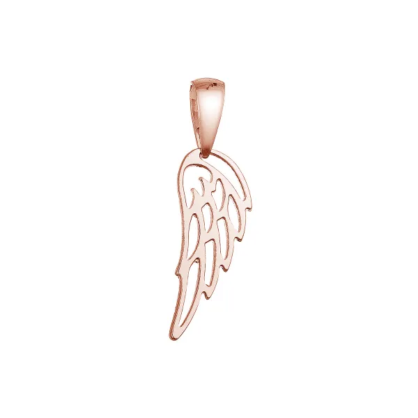 Pozlacený stříbrný přívěsek andělské křídlo 64087 rose gold