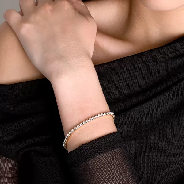 Ocelový tenisový náramek 43107.1 gold