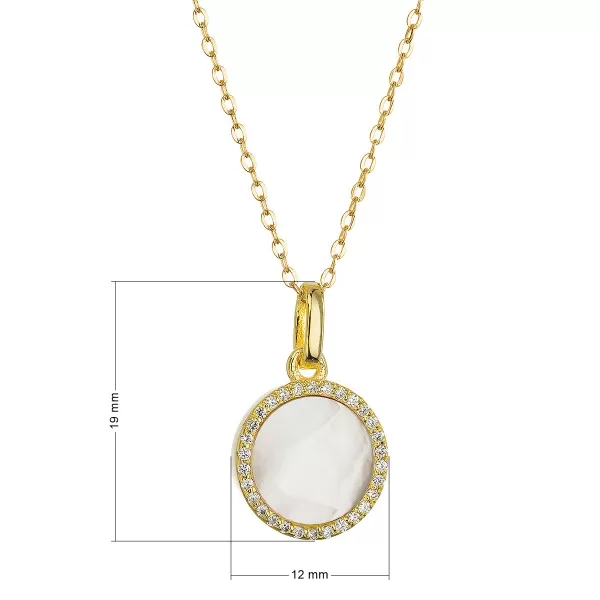 Pozlacený náhrdelník s bílou perletí 12157.1