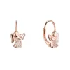 Pozlacené stříbrné náušnice andělé se srdíčky 11721.1 rose gold