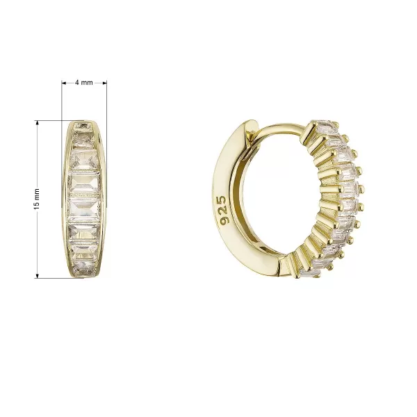 Pozlacené zdobené kruhy se zirkony 11767.1