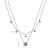 Stříbrný náhrdelník dvojitý se zelenými zirkony 12186.3 emerald
