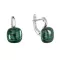 Stříbrné náušnice s pravým malachitem 11732.3