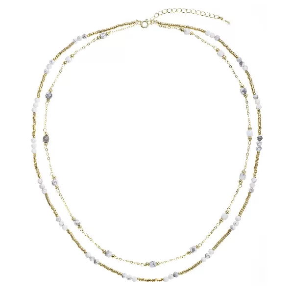 Pozlacený náhrdelník s howlity 12183.1