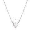Náhrdelník se syntetickým bílým opálem srdce 12147.1 white