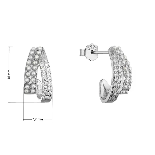 Stříbrné náušnice s shell perličkami 11809.1