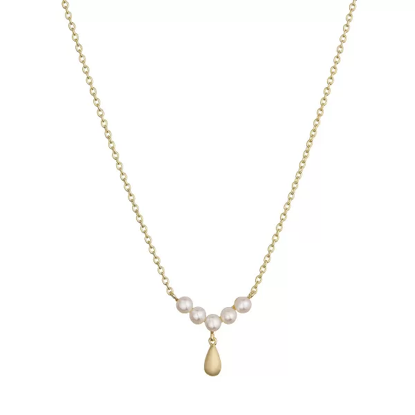 Pozlacený náhrdelník s říčními perličkami 22059.1