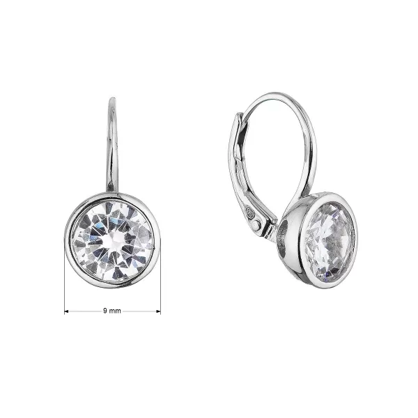 Stříbrné náušnice s kulatým zirkonem 11641.1