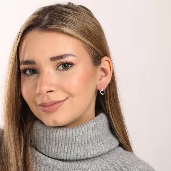 Stříbrné náušnice srdce 11716.1