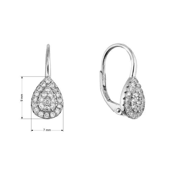 Stříbrné visací náušnice zdobené kapičky 11645.1